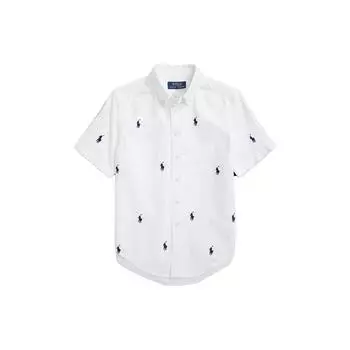 Polo Ralph Lauren Рубашка с логотипом и принтом поло с коротким рукавом Детские топы белого цвета CWPOWOVY6820409-100 XL