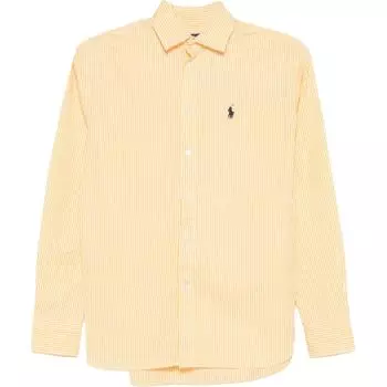 Polo Ralph Lauren Рубашка женская с длинным рукавом на пуговицах, с полосатым логотипом, свободного кроя, светло-желтая 211910743-022 S