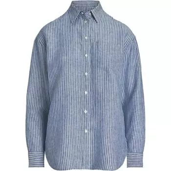 Polo Ralph Lauren Рубашка женская свободного кроя в полоску с длинным рукавом Сине-белая 200932628-001 S