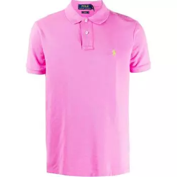 Поло Ralph Lauren с вышивкой логотипа, мужские топы с коротким рукавом, ярко-розовый 710795080-032 M