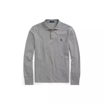 Polo Ralph Lauren Slim Fit Mesh с длинным рукавом Поло Рубашка мужская топы Серый MNPOKNI16821466-020 XXL