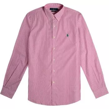 Polo Ralph Lauren Slim Fit Рубашка с длинным рукавом в полоску с вышивкой логотипа пони Мужские рубашки 710789731-002 M