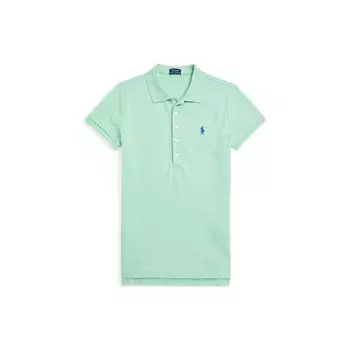 Polo Ralph Lauren Slim Fit Стрейч Однотонная Футболка-поло с коротким рукавом Женские топы Мятно-зеленый WMPOKNINCU20464-310 XL
