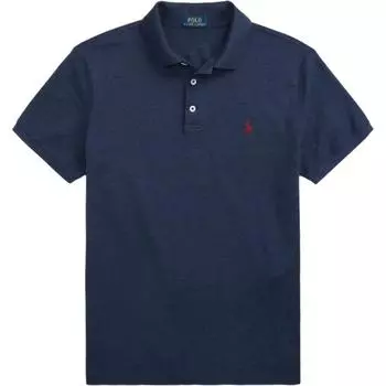 Polo Ralph Lauren Small Pony вышитая повседневная приталенная рубашка поло с коротким рукавом мужская рубашка синий MNPOKNI1N821152-400 S