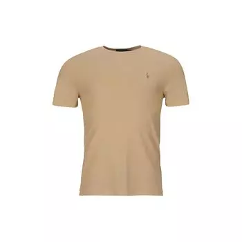 Polo Ralph Lauren Solid Casual с коротким рукавом и круглым вырезом Футболка Мужская Топы Бежевый 710740727-072 M