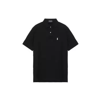 Polo Ralph Lauren Solid Cotton Polo Shirt Short Sleeve Men tops Black 710601296-001 M