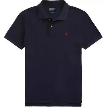 Polo Ralph Lauren Solid Knit Polo Shirt Short Sleeve Polo Shirt Men tops Navy-Blue MNPOKNI1N821273-410 S