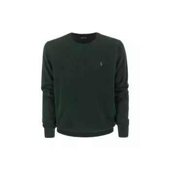 Polo Ralph Lauren Solid Logo Embroidered Casual CWEATRE Мужской свитер Темно-зеленый 710876714002 XS