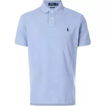 Polo Ralph Lauren Solid Logo Embroidered Polo Shirt Men tops Sky-Blue 710666998-007 L