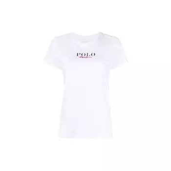 Polo Ralph Lauren Solid Logo Letter Футболка с коротким рукавом Женская футболка Белая 211847078-001 L