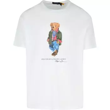 Polo Ralph Lauren Solid Logo Print Crew Neck Short Sleeve T Shirt Men Tops White 710854497-041 L