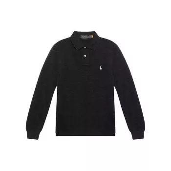 Polo Ralph Lauren Solid Logo Print Polo Neck Polo Shirt Long Sleeve Polo Shirt Men tops Black 710681126-049 M