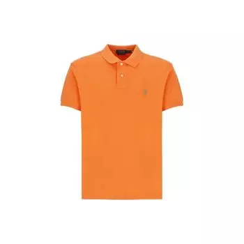 Polo Ralph Lauren Solid Logo Print Polo Shirt Men Polo Shirts Orange 710536856-408 L