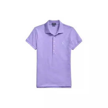 Polo Ralph Lauren Solid Logo Приталенная рубашка поло с коротким рукавом Женская футболка Фиолетовый 211870245-012 XS