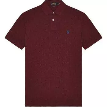 Polo Ralph Lauren Solid Logo Straight Fit Polo Shirt Men tops Borgundy 710534735-343 S