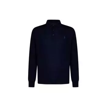 Polo Ralph Lauren Solid Logo Вышитый длинный рукав трикотажная рубашка поло мужские топы синий 710876852-003 XS