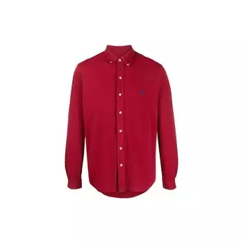 Polo Ralph Lauren Solid Logo Вышитый длинный рукав Поло Рубашка Мужская 710654408-080 S