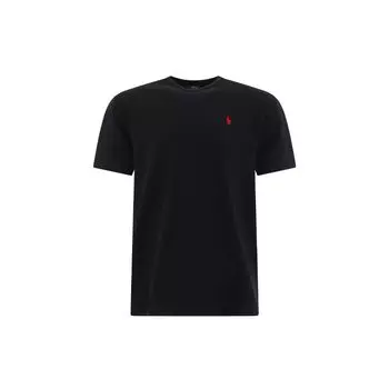 Polo Ralph Lauren Solid Logo Вышитый короткий рукав футболка мужские топы черный 710811284-001 XS