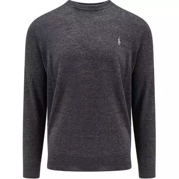 Polo Ralph Lauren Solid Logo Вышитый круглый вырез с длинным рукавом свитер мужской свитер серый 710946143-003 M