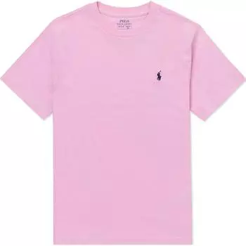 Polo Ralph Lauren Solid Logo Вышитый круглый вырез с коротким рукавом Футболка Мужская Топы Розовый 710610667-009 S