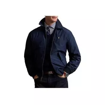 Polo Ralph Lauren Solid Logo Вышитый Молния Длинный Рукав Куртка Мужские Куртки Темно-Синий 710938512-001 XXL