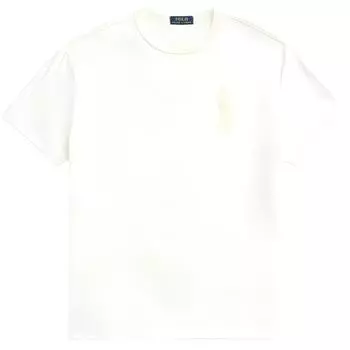 Polo Ralph Lauren Solid Logo Вышитый Повседневный Круглый вырез короткий рукав Футболка Мужские Топы Клубный Кремовый MNPOTSH1N822162-101 L
