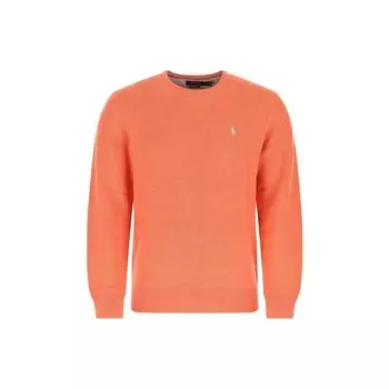 Polo Ralph Lauren Solid Logo Вышитый свитер с длинным рукавом Мужская толстовка Оранжевый 710680593-047 S