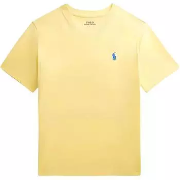 Polo Ralph Lauren Solid Logo Вышитый V-образный вырез Пуловер Футболка с коротким рукавом Детские топы Желтый 323832906-025 L