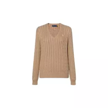 Polo Ralph Lauren Solid Logo Вышитый вязаный свитер Женский свитер Коричневый 211570011-077 L