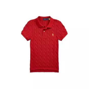 Polo Ralph Lauren Solid Ribbed Casual Slim Fit Polo Shirt Women tops Red WMPOKNINCU20897-620 M