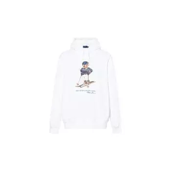 Polo Ralph Lauren Solid Riding Bear Hoodie Мужские толстовки с капюшоном белого цвета 710853309-006 M