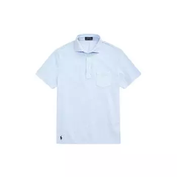 Polo Ralph Lauren Solid Slim Fit Хлопковая рубашка поло с коротким рукавом Мужские топы Синий MNPOKNI1N821675 M