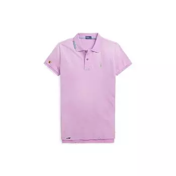 Polo Ralph Lauren Solid Slim Fit Хлопок Пике Поло Рубашка Женские топы Розовый WMPOKNINCU20749-500 XS