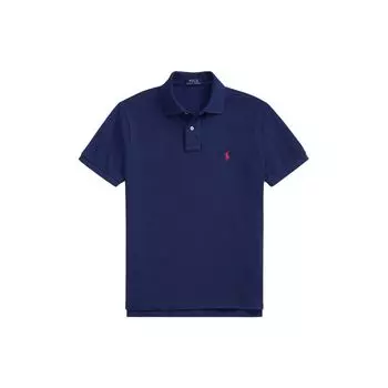 Polo Ralph Lauren Solid Slim Fit Logo Embroidered Short Sleeve Polo Shirt Men tops Blue MNPOKNI1N820345-400 XL