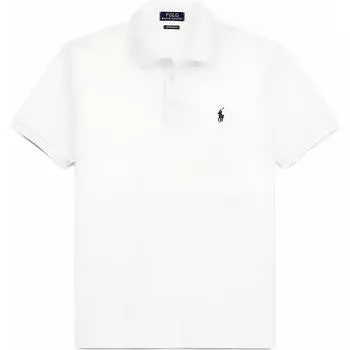Polo Ralph Lauren Solid Slim Fit Stretch с коротким рукавом Поло Рубашка мужская топы Белый MNPOKNI1N820211-100 L