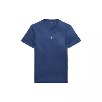 Polo Ralph Lauren Solid свободный крой круглый вырез короткий рукав футболка мужские топы темно-синие 710839046-042 XXL