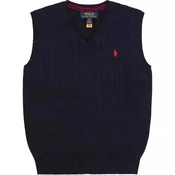Polo Ralph Lauren Solid V-образный вырез приталенный без рукавов жилет детские топы темно-синий 322702300-019 L