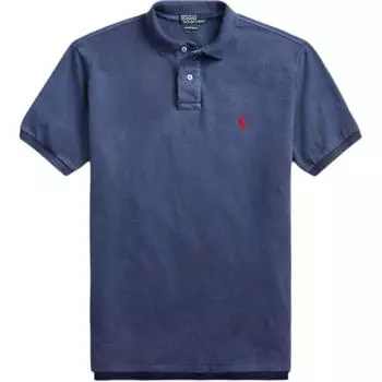 Polo Ralph Lauren Solid Vintage Logo Вышитый короткий рукав Поло Рубашка Мужская Топы Синий Фиолетовый 710670136-042 XL