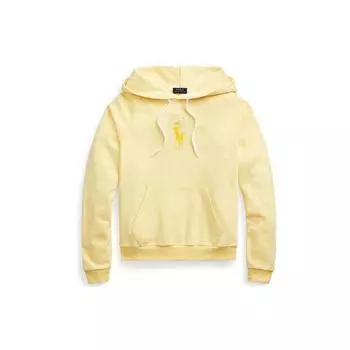 Polo Ralph Lauren Ss21 Логотип Вышитый Ребристый Флисовый Пуловер Толстовка Женские толстовки Желтый WMPOKNINFB20067-700 XS
