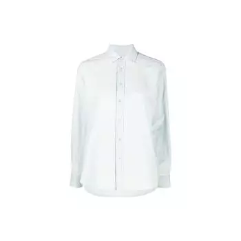 Polo Ralph Lauren Ss22 Back Logo Button Long Sleeve Shirt Women Shirts Blue 211863971-001 XS