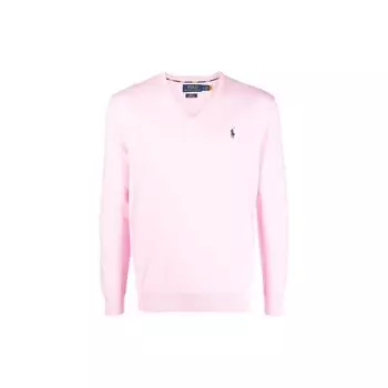 Polo Ralph Lauren Ss22 Бренд Логотип Вышитый Круглый вырез Хлопок Длинный рукав Свитер Мужской свитер Розовый 710744677048 S