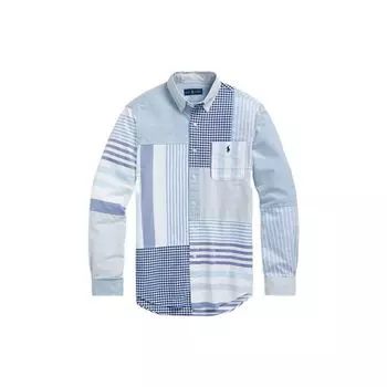 Polo Ralph Lauren SS22 Classic Oxford Cloth Fun Striped Shirt Мужские рубашки Синий MNPOWOV16821970-999 XS
