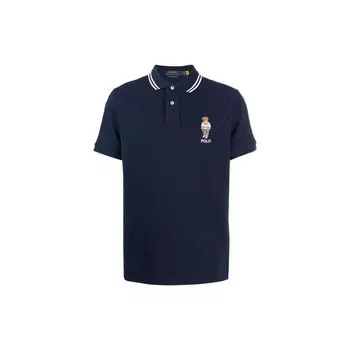 Polo Ralph Lauren SS22 Color Block однобортная рубашка поло прямого кроя с коротким рукавом для мужчин, темно-синяя 710867573-003 S
