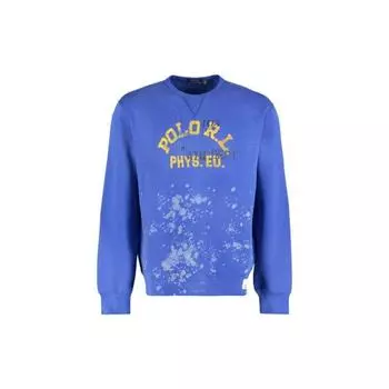 Polo Ralph Lauren Ss22 Crew Neck Printed Long Sleeve Sweatshirt Men sweatshirt Blue 710865023-001 XL