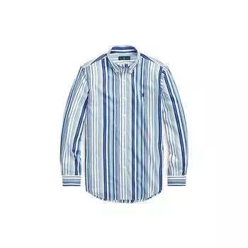 Polo Ralph Lauren SS22 Custom Striped Poplin Shirt Men Shirts Blue MNPOWOV16821965-400 XXL