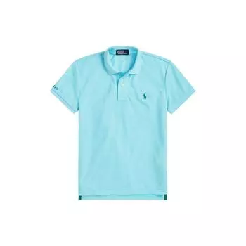 Polo Ralph Lauren SS22 Earth Series однотонная рубашка поло с коротким рукавом и вышитым логотипом, женские топы синего цвета WMPOKNINCU20283-300 S