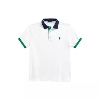 Polo Ralph Lauren SS22 Fitted Mesh Рубашка поло с коротким рукавом Мужская верхняя часть Белый RL14819-100 XXL