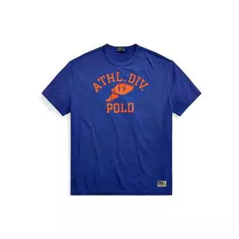 Polo Ralph Lauren Ss22 Хлопковая однотонная трикотажная футболка с круглым вырезом и короткими рукавами Мужские топы Синий MNPOTSH1N821216-400 L