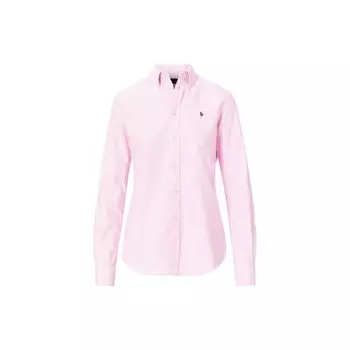Polo Ralph Lauren Ss22 Хлопковая рубашка с воротником на пуговицах и длинным рукавом в полоску Женские рубашки Розовая 211743355-005 S