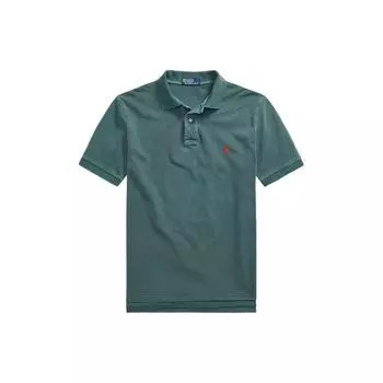 Polo Ralph Lauren SS22 Initial Edition Mesh Brand Logo Однотонная рубашка поло с коротким рукавом Мужские топы Темно-зеленый MNPOKNI1N821690 S